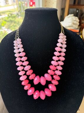 Pink Faceted Bead Necklace